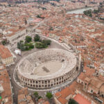 Aerial view of Arena di Verona, Italy