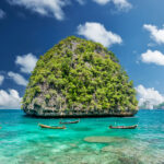 Beautiful uninhabited rocky island in Thailand