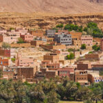 Typical remote Moroccan desert town on the road to Todra Gorge, Morocco, North Africa, Africa