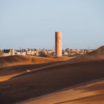 Sand texture in Morocco Sahara Merzouga Desert landscape oriented. High quality photo
